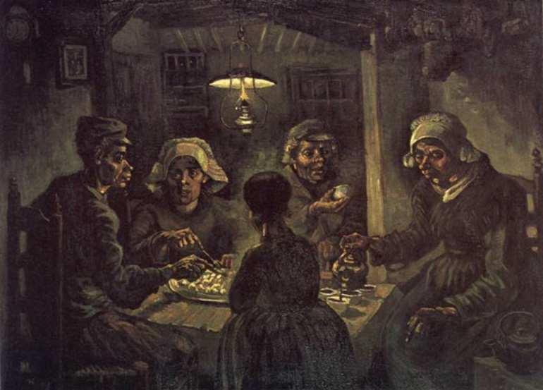 1 i mangiatori di patate 1885, olio su tela, cm.81x114.jpg